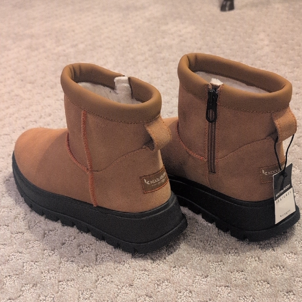 Uggs Kookaburra Leather Winter Boots Fully Sharp Aligned Side Zipper